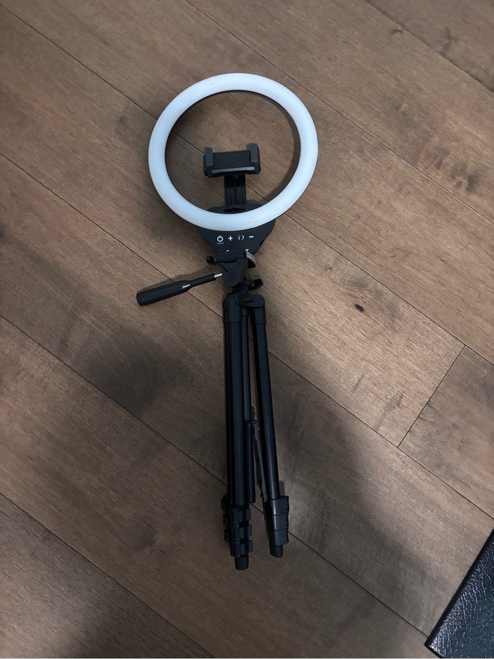 Black Ring Light with Tripod and Phone Mount